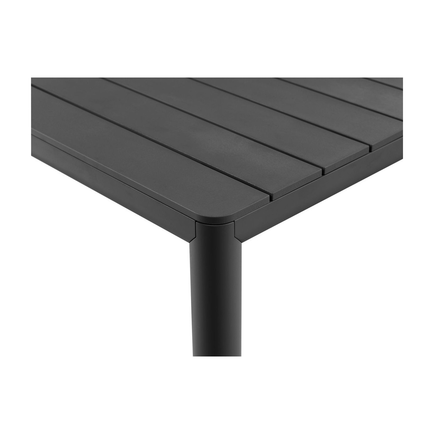 Zbliżenie na łączenie nogi z blatem stołu Tevere 210 Antracite Nardi