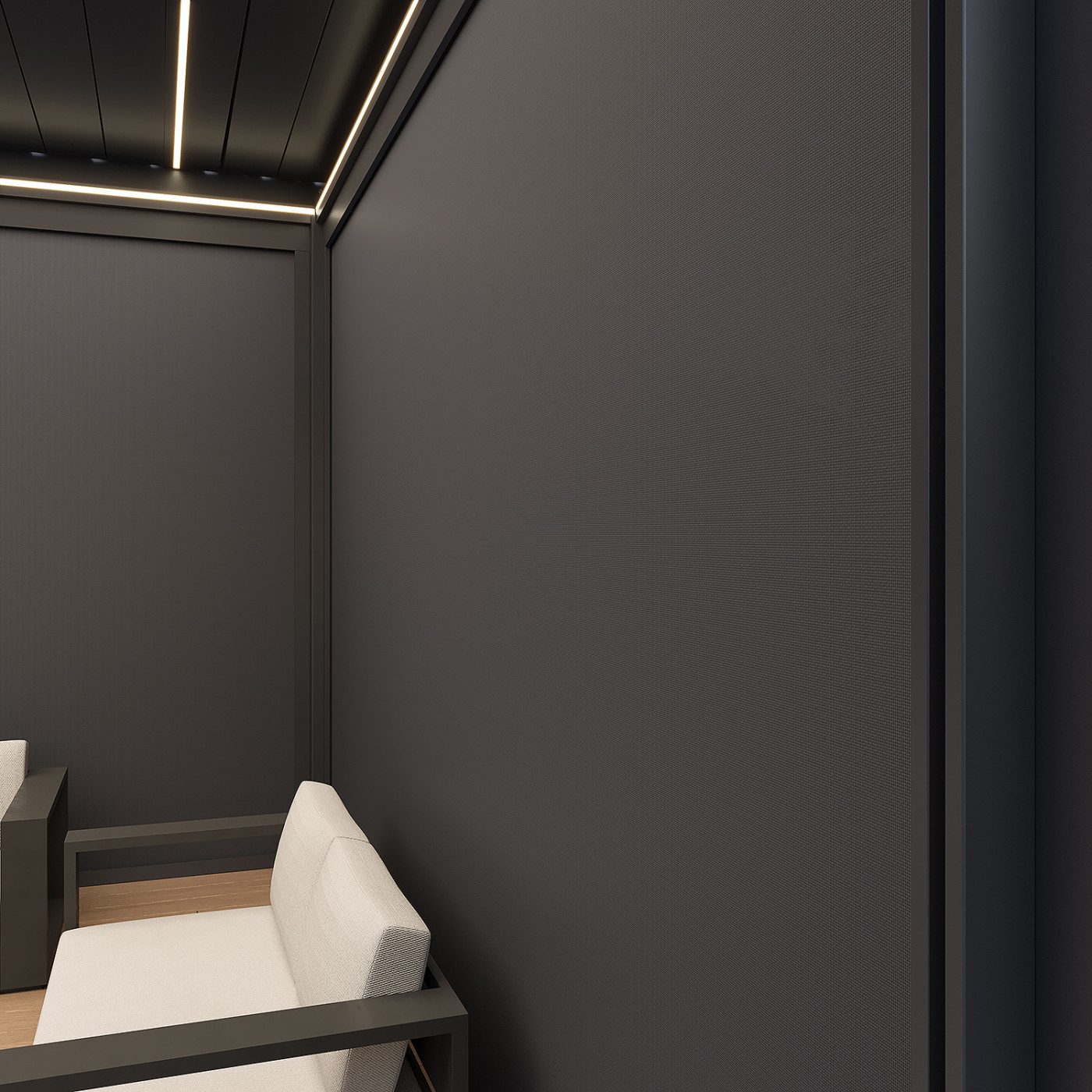 Bok ściany w pergoli Reference Automatic Led Antracite