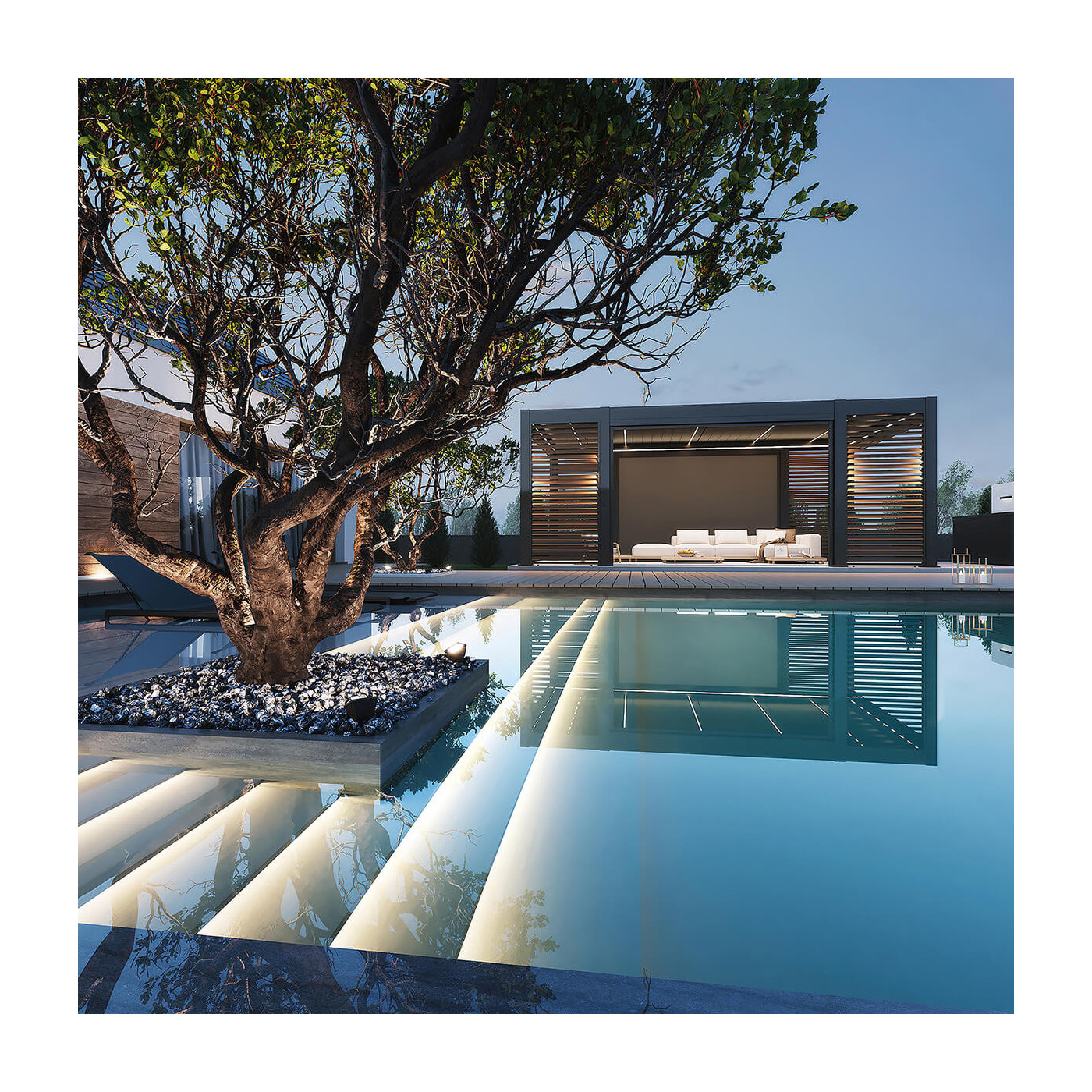 automatyczna pergola w ogrodzie