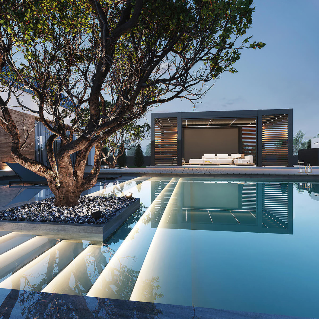 automatyczna pergola w ogrodzie