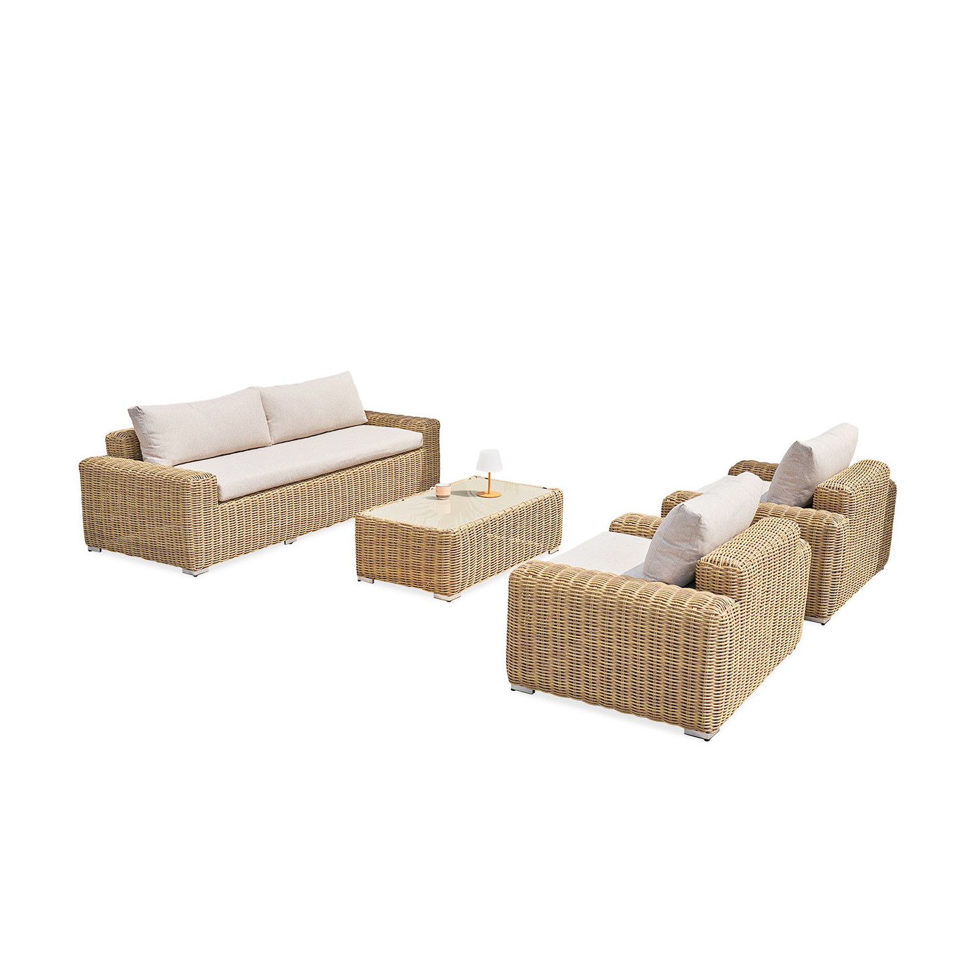 Meble ogrodowe kawowe Jakarta caffe w kolorze beżowym