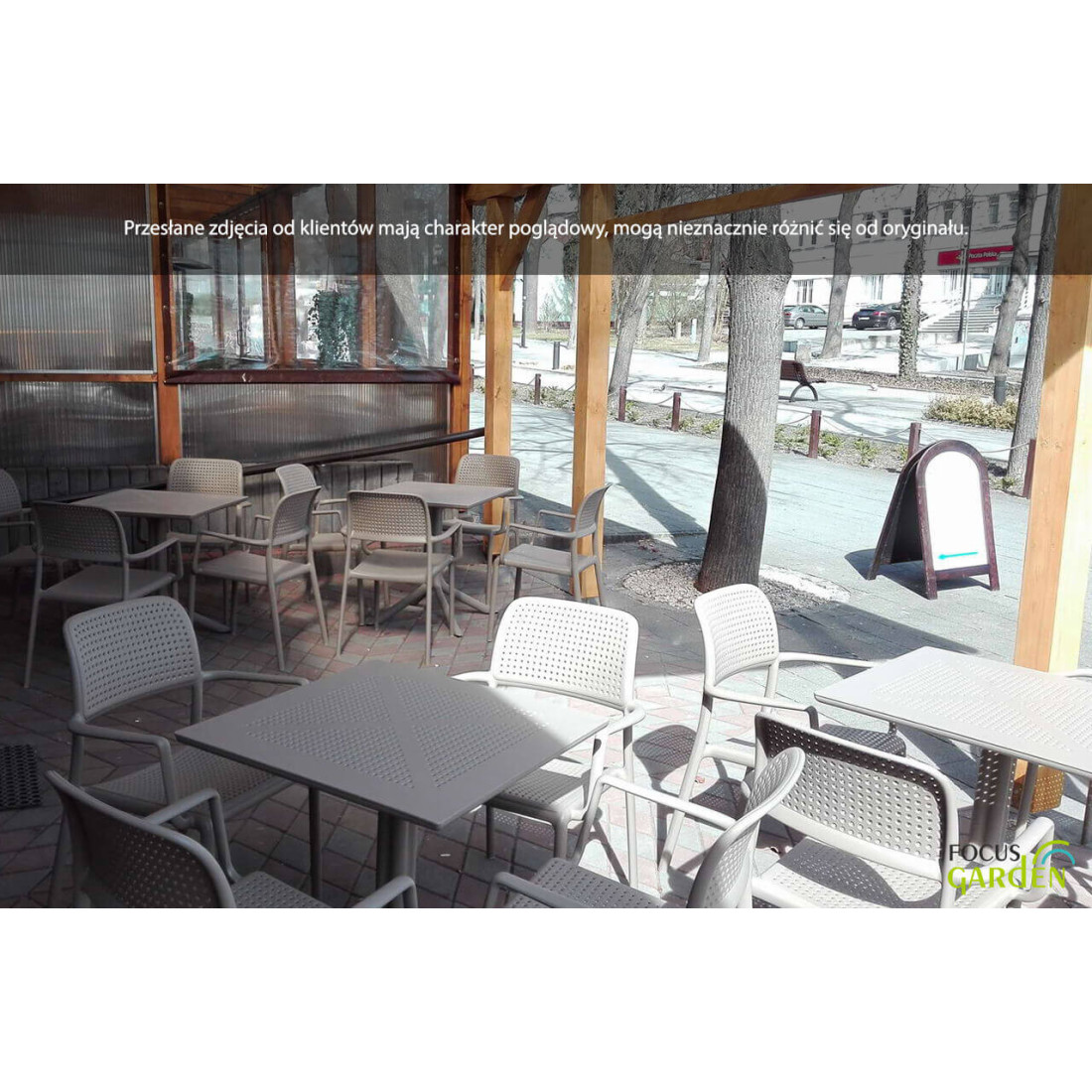 Stół ogrodowy Nardi Bora Clip 80x80 cm biały