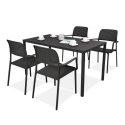 czarny komplet krzeseł i stołu do ogrodu
