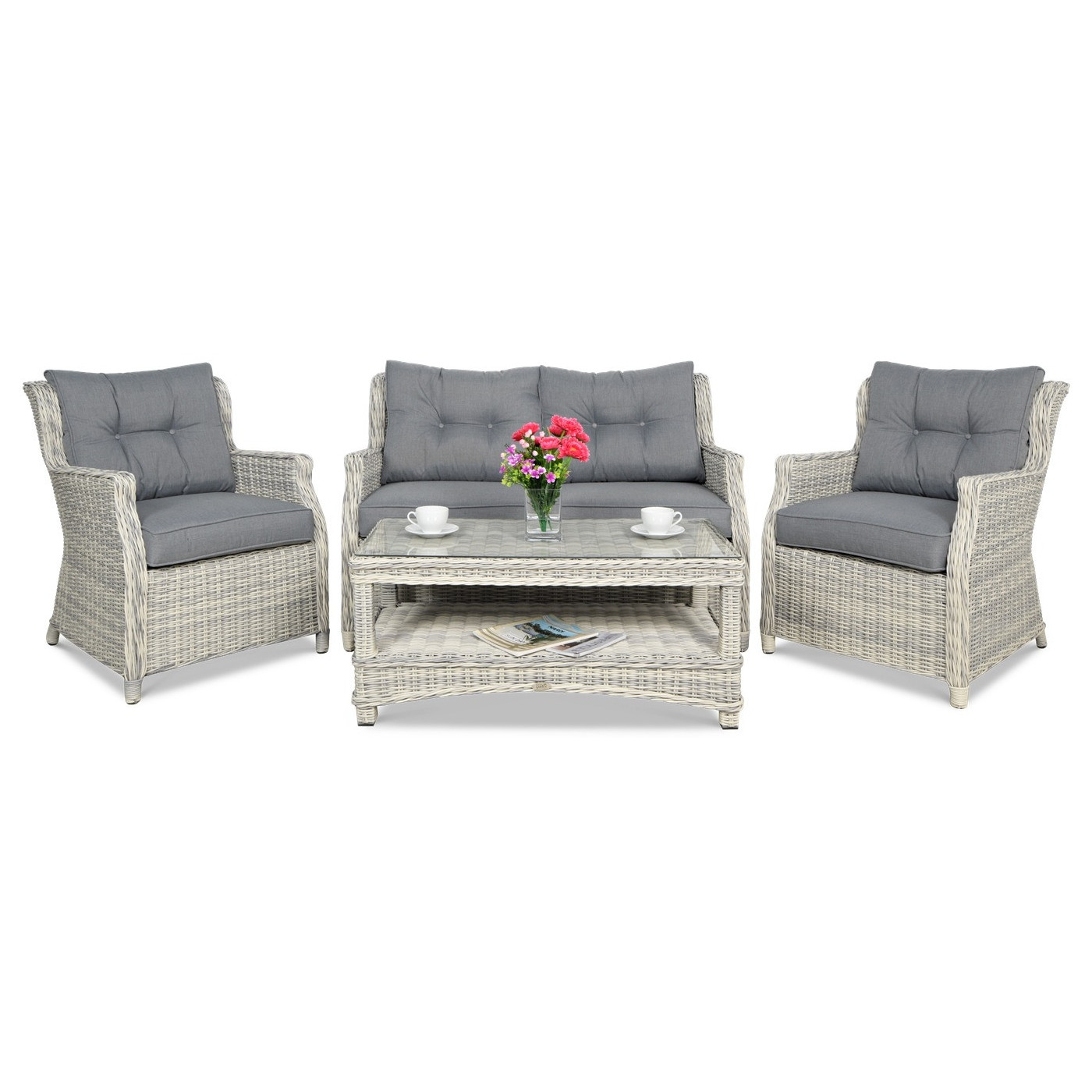 Meble z Technorattanu Trivento 2 White Grey