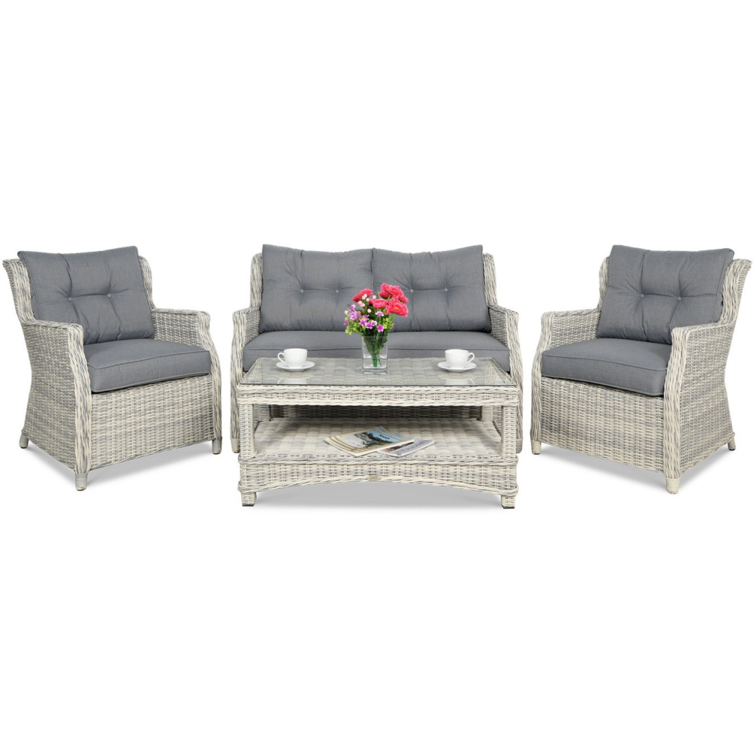 Meble z Technorattanu Trivento 2 White Grey