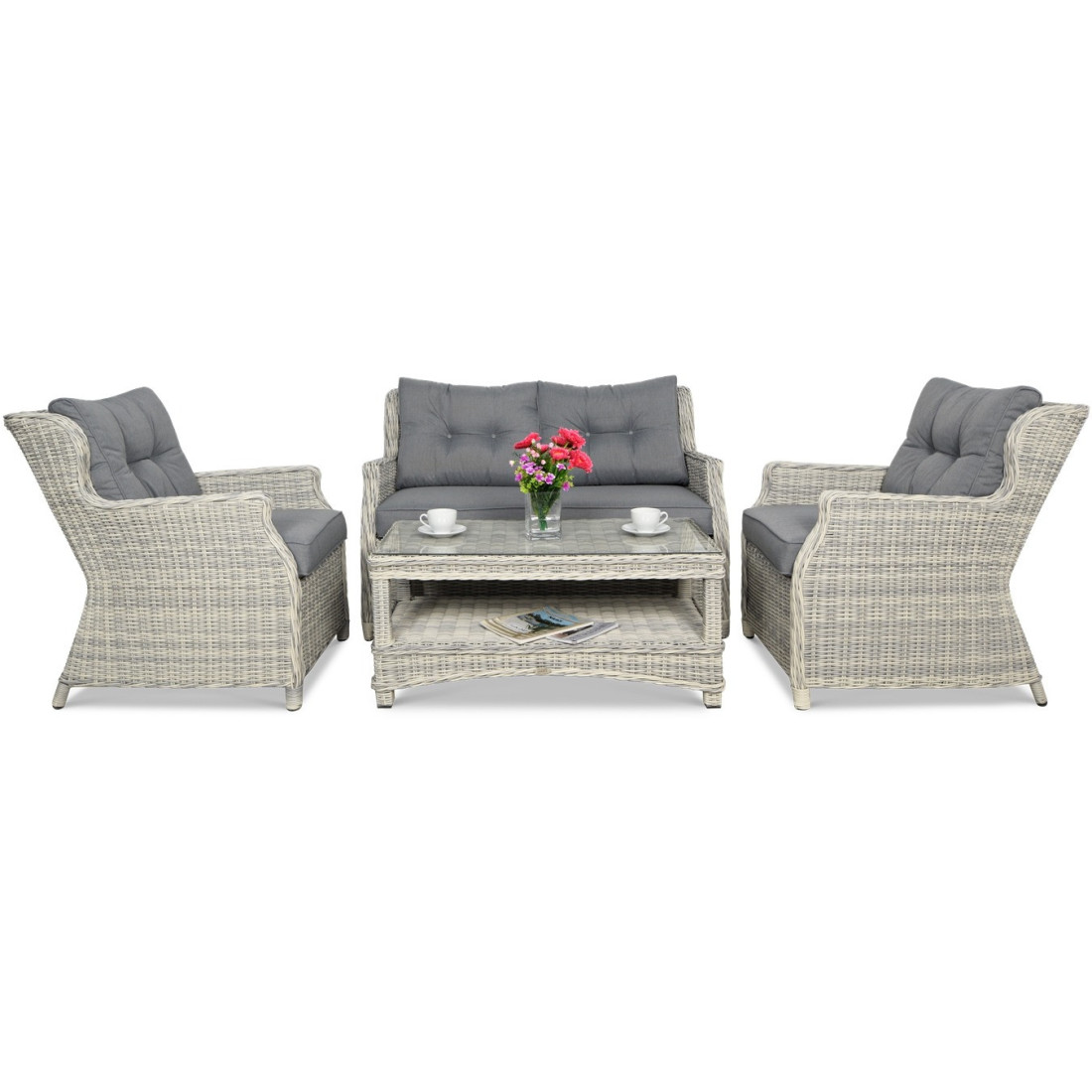 Meble z Technorattanu Trivento 2 White Grey