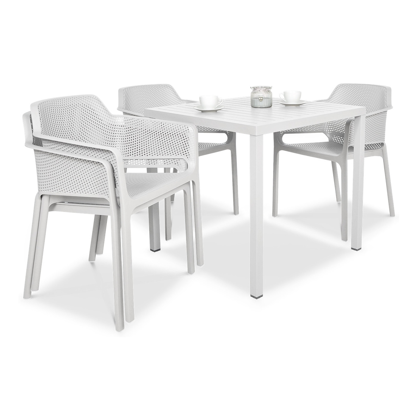 Zestaw mebli ogrodowych Nardi NET + CUBE 80/41 Bianco