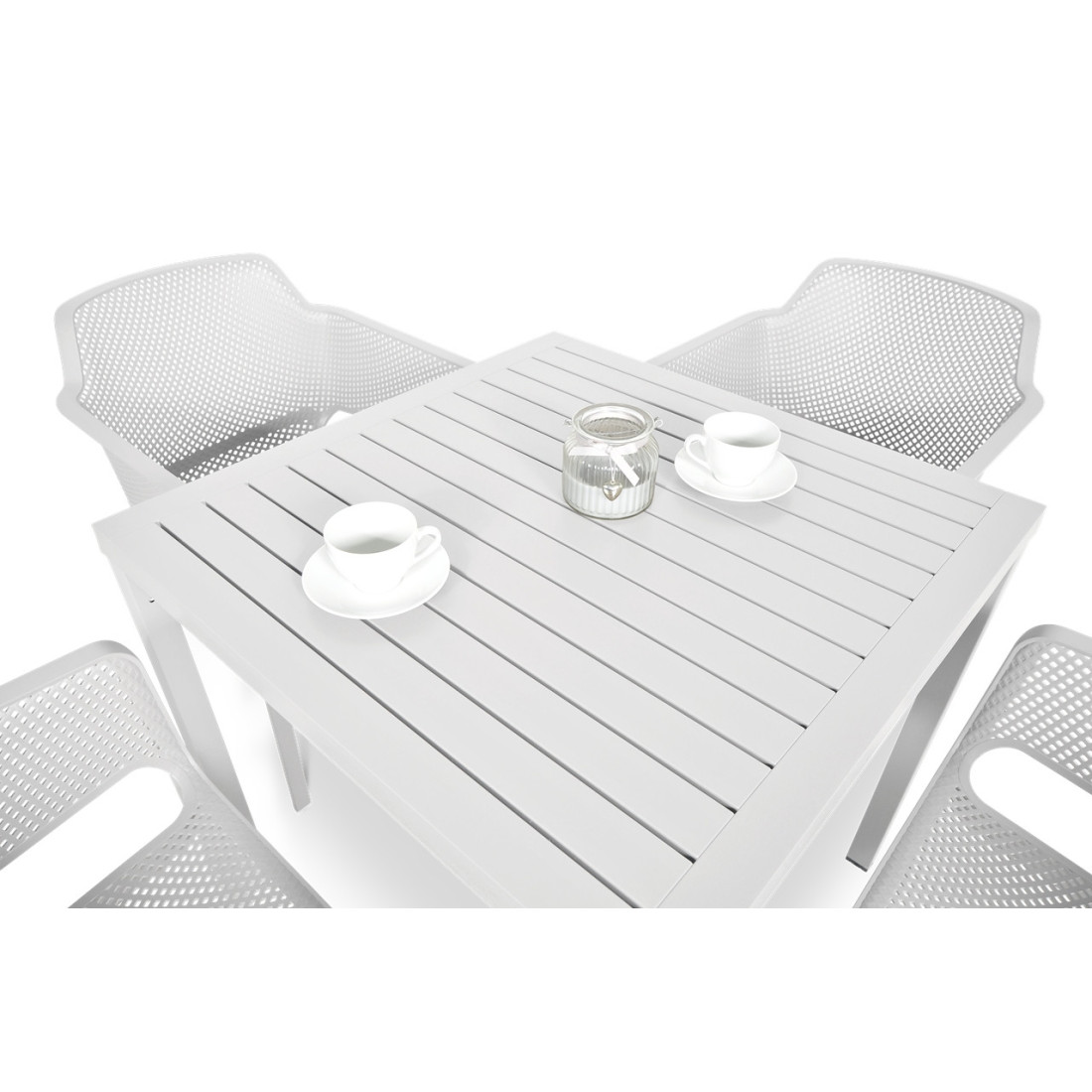 Zestaw mebli ogrodowych Nardi NET + CUBE 80/41 Bianco