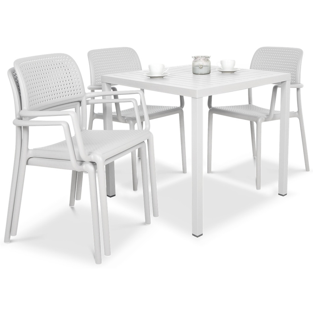 BORA/CUBE 80 4+1 BIANCO SET