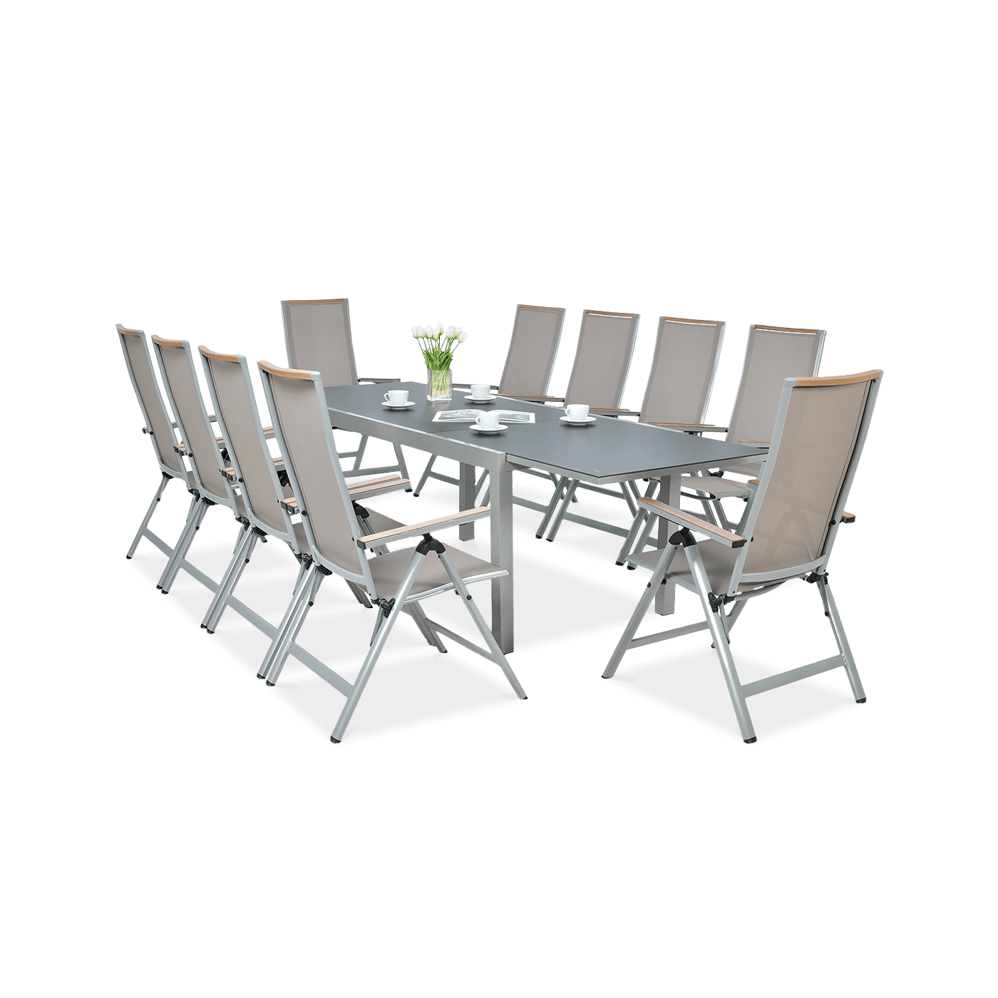 Meble ogrodowe BRISBANE 10/250 w kolorze taupe