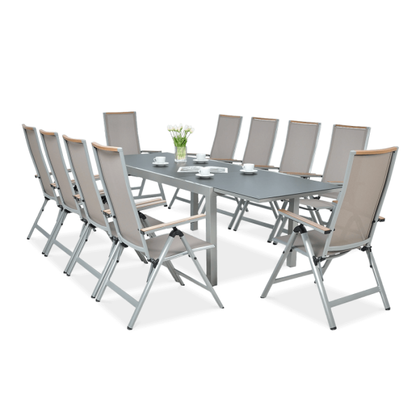 Meble ogrodowe BRISBANE 10/250 w kolorze taupe