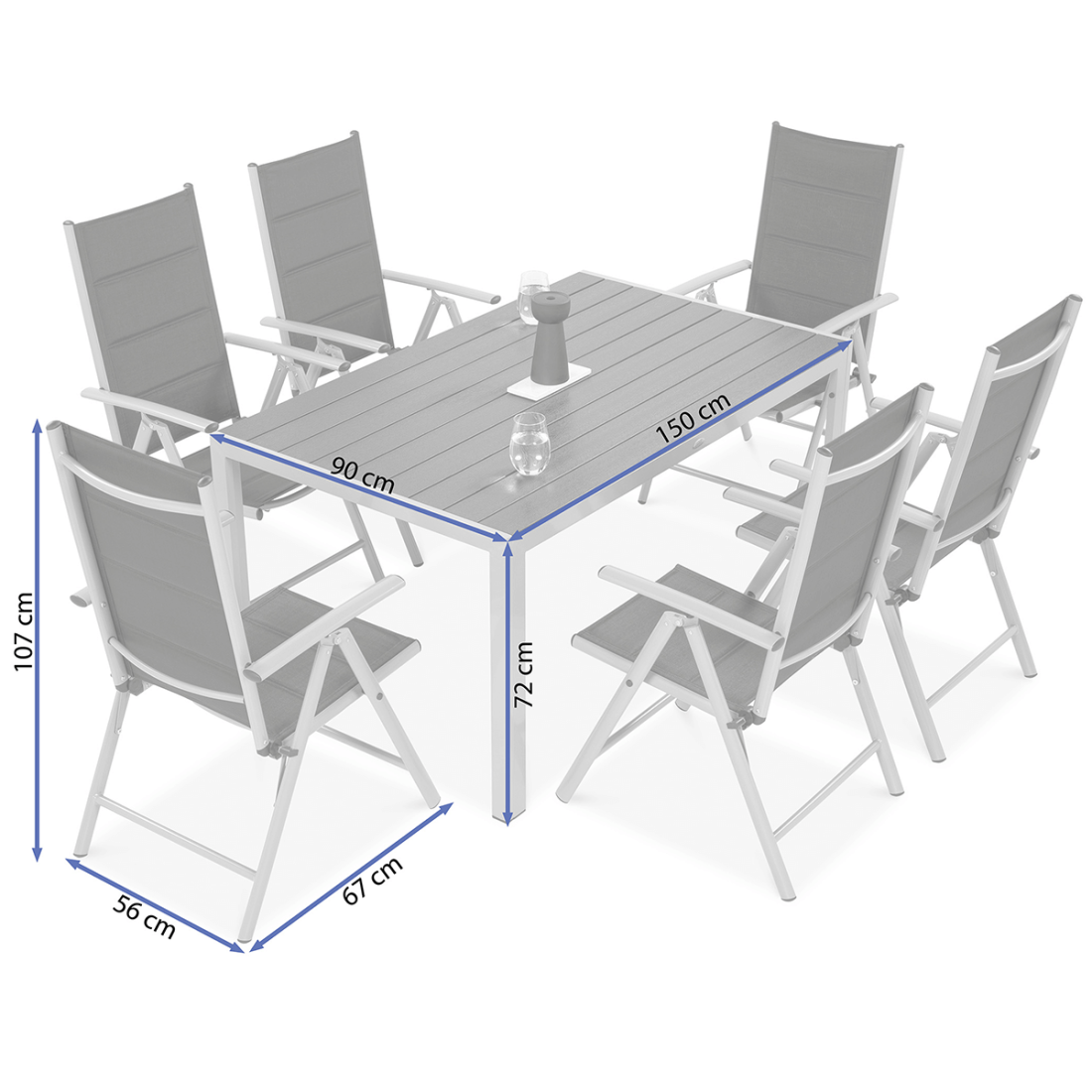 SYDNEY 150/6 SILVER/DARK GREY SET