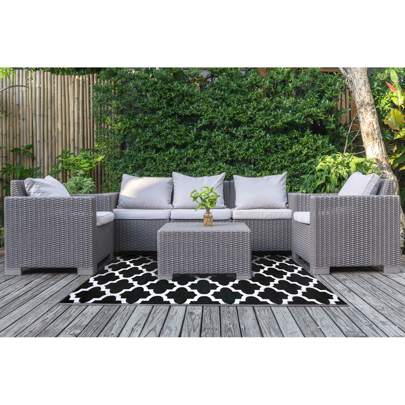 TERRACE RUG 08 BLACK 120x180CM