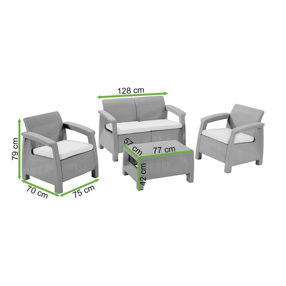 CORFU SET ZESTAW BROWN