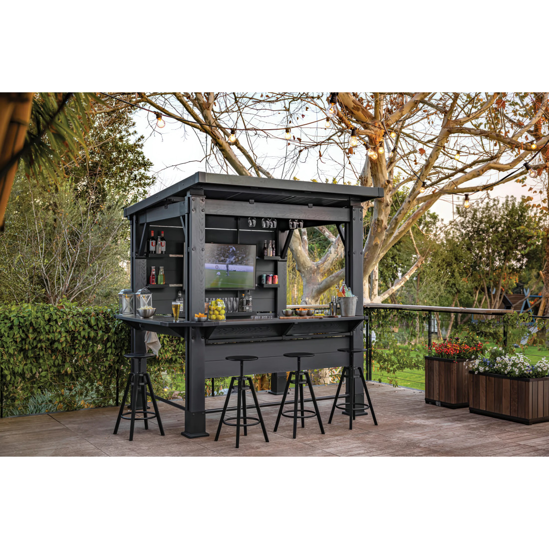 WALNUT GARDEN GAZEBO BAR
