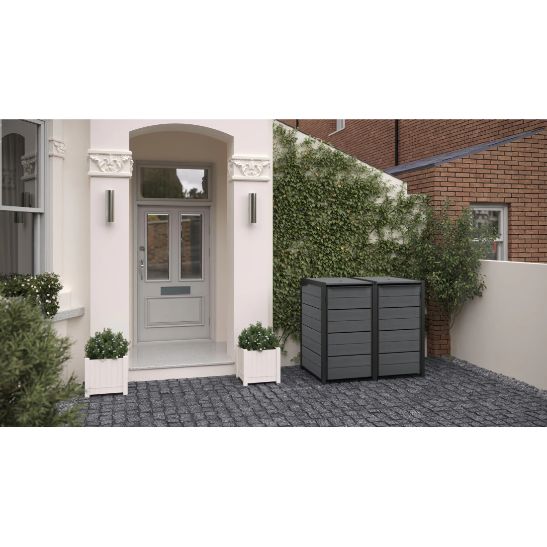 HIDE AWAY 2x 240L BASKET UNIT GREY