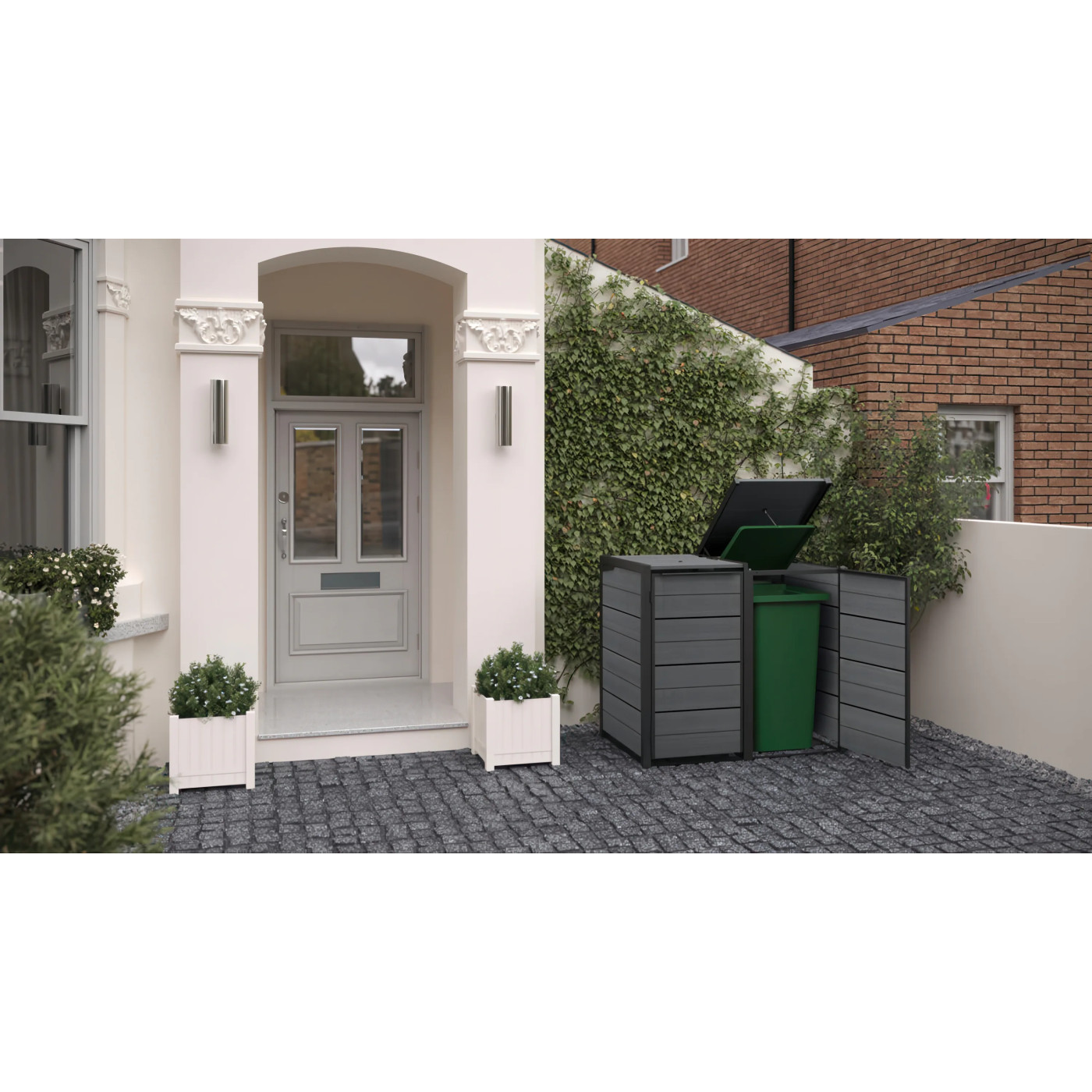 HIDE AWAY 2x 240L ZABUDOWA KOSZY GREY