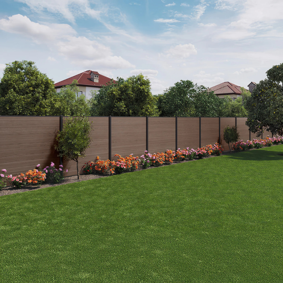 1.8M BROWN FENCE HARD SURFACE 180