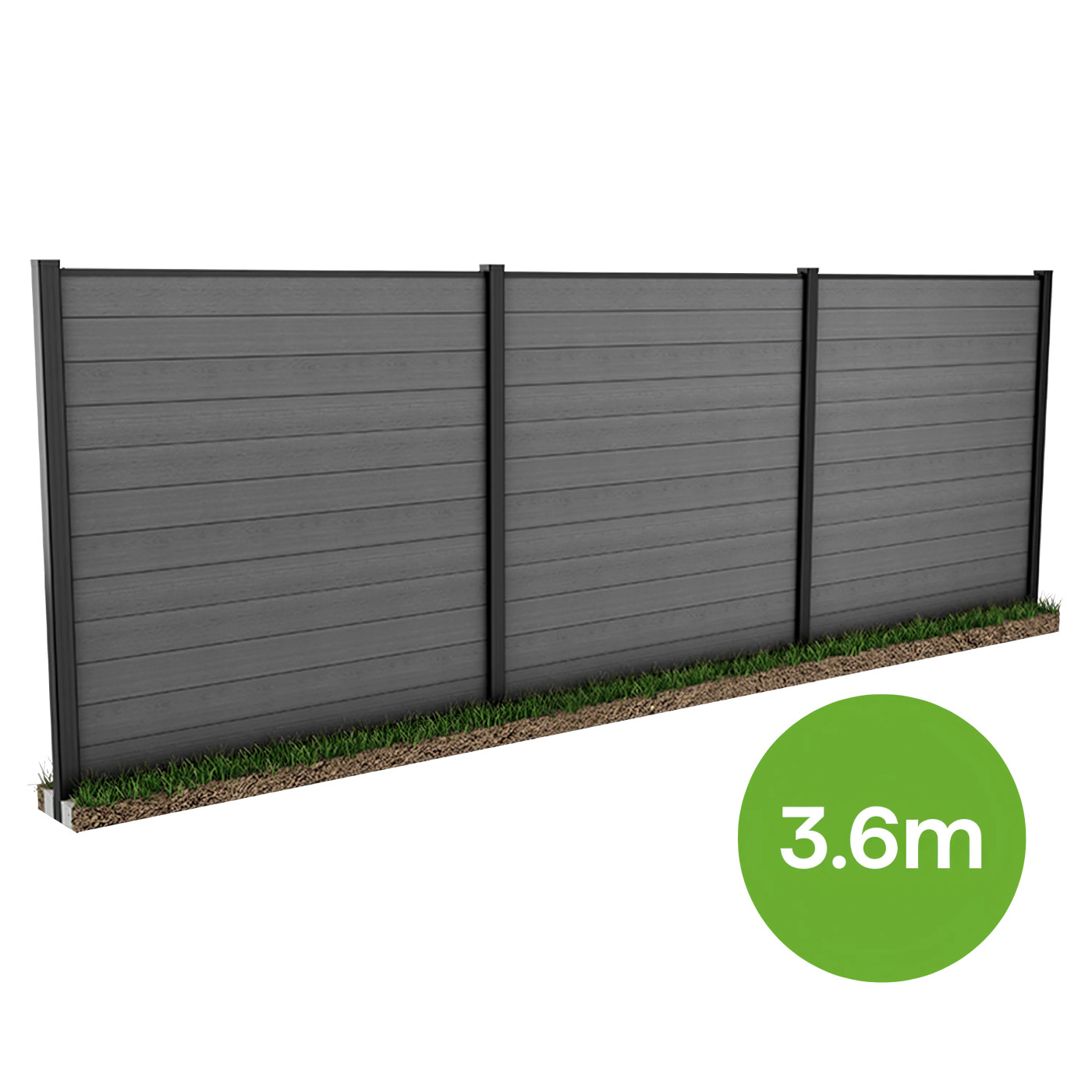 OGRODZENIE 3.6M GREY PODŁOŻE MIĘKKIE 240