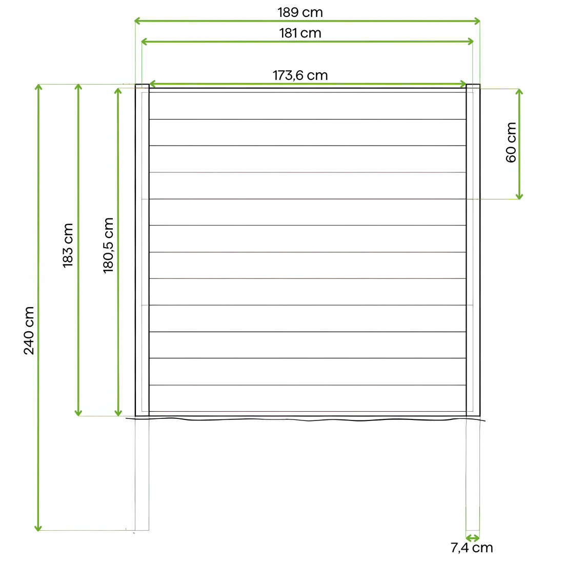 3.6M GREY FENCE SOFT BASE 240