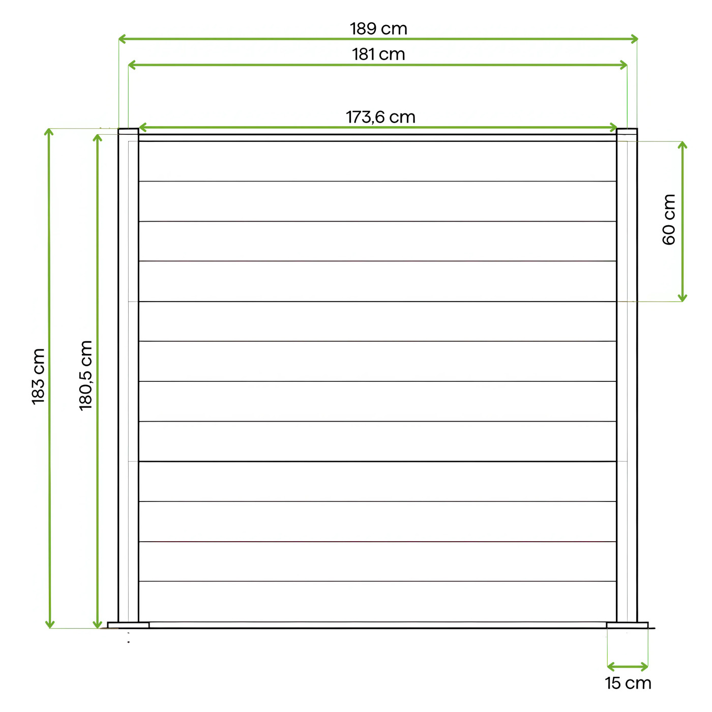 3.6M GREY FENCE HARD SURFACE 180