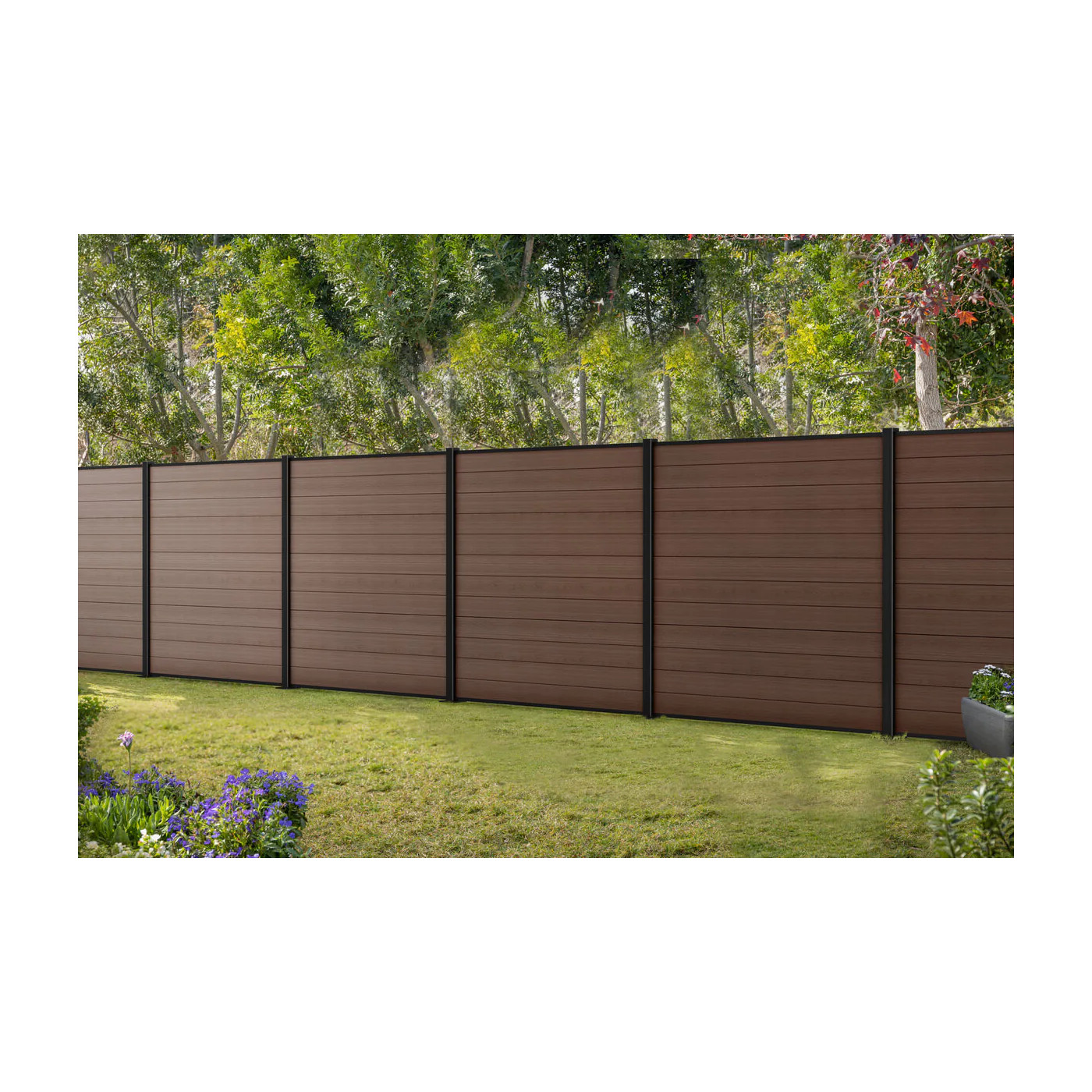 FENCE SET 3x BROWN PANELS