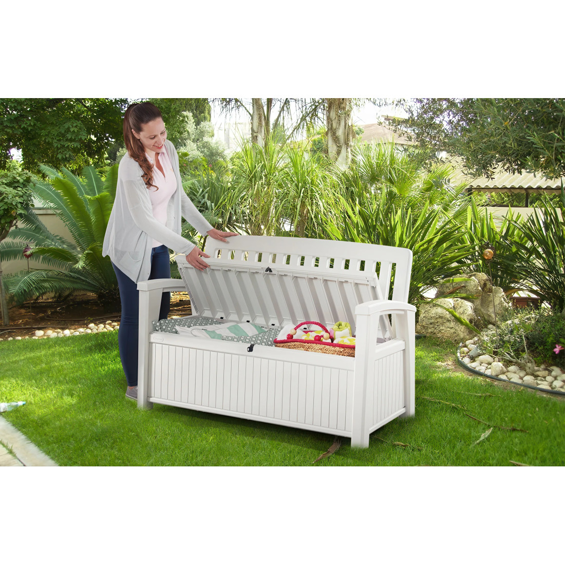 PATIO BENCH ŁAWKA/SKRZYNIA WHITE