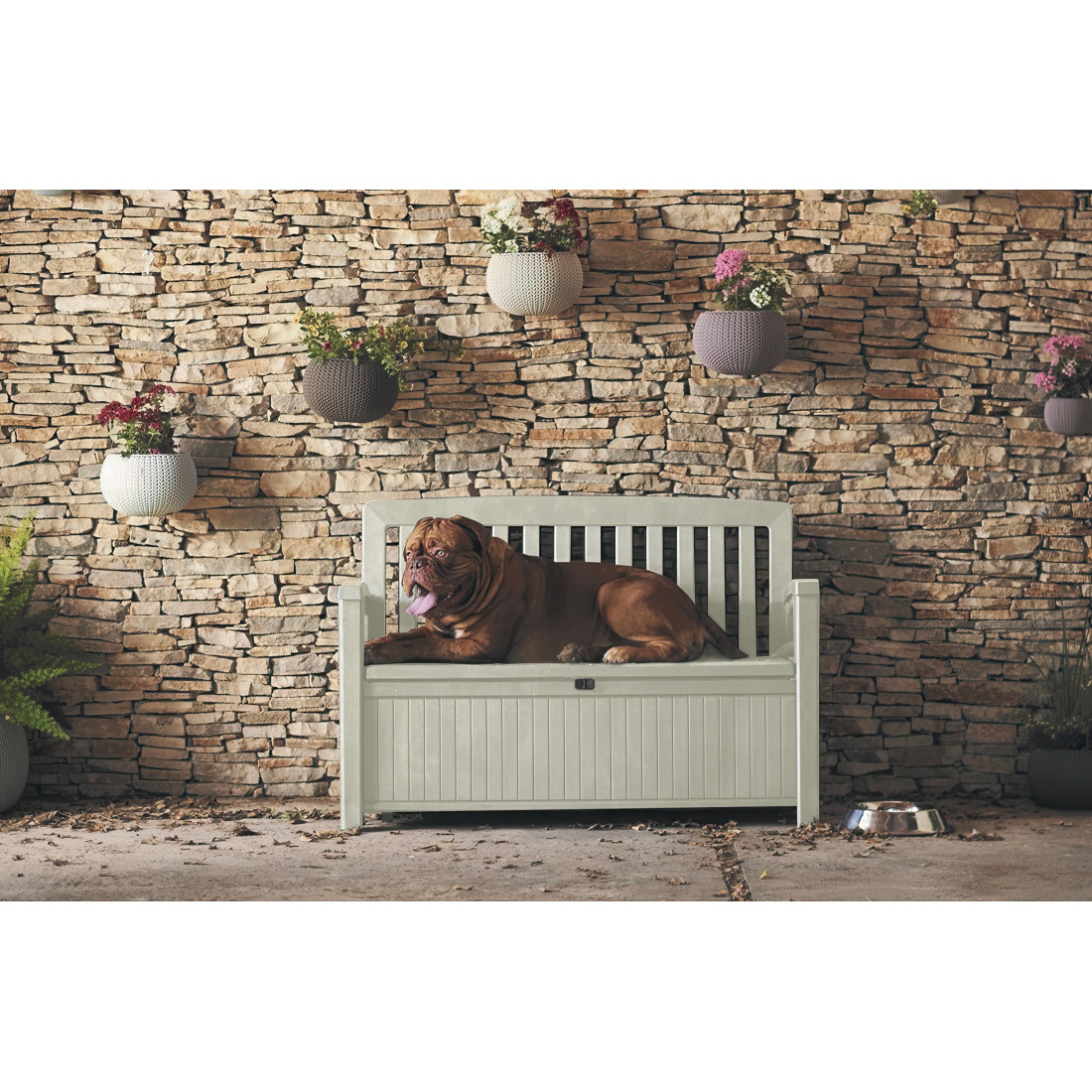 PATIO BENCH BENCH/BOX WHITE