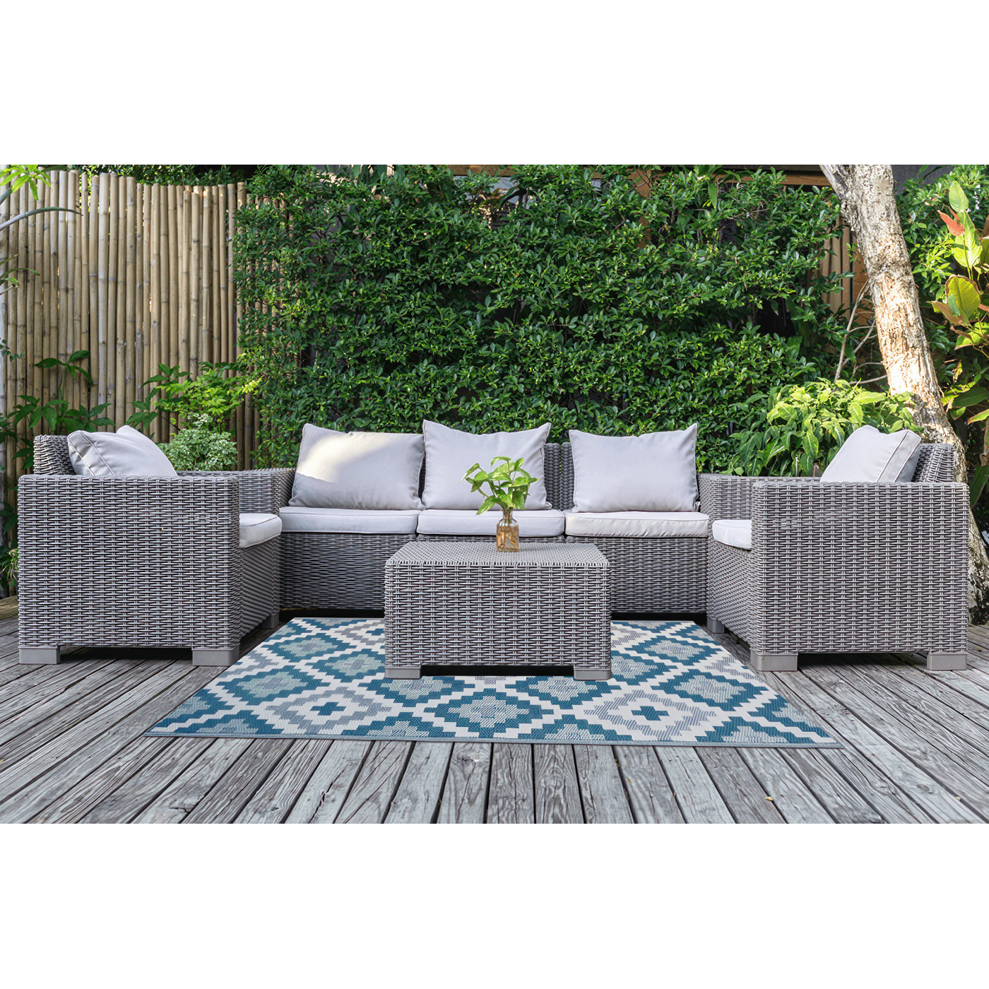 TERRACE RUG 07 BLUE 160x230CM