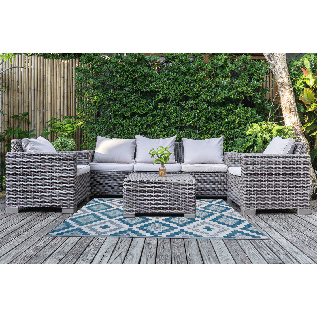 TERRACE RUG 07 BLUE 160x230CM