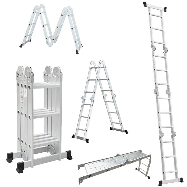 MULTIFUNCTIONAL ALUMINIUM LADDER WITH PLATFORM 4x3