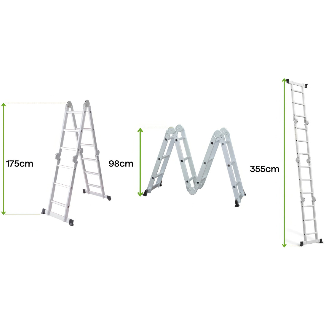 MULTIFUNCTIONAL ALUMINIUM LADDER WITH PLATFORM 4x3