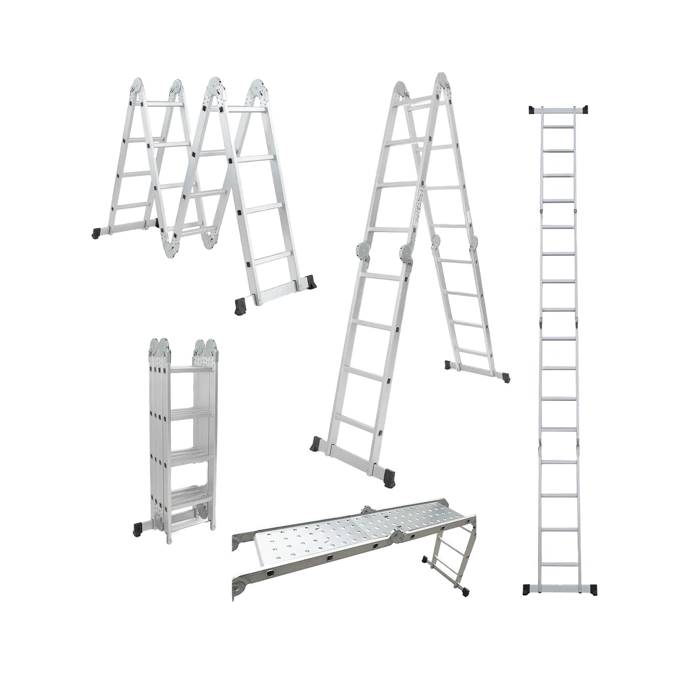 MULTIFUNCTIONAL ALUMINIUM LADDER WITH 4x4 PLATFORM