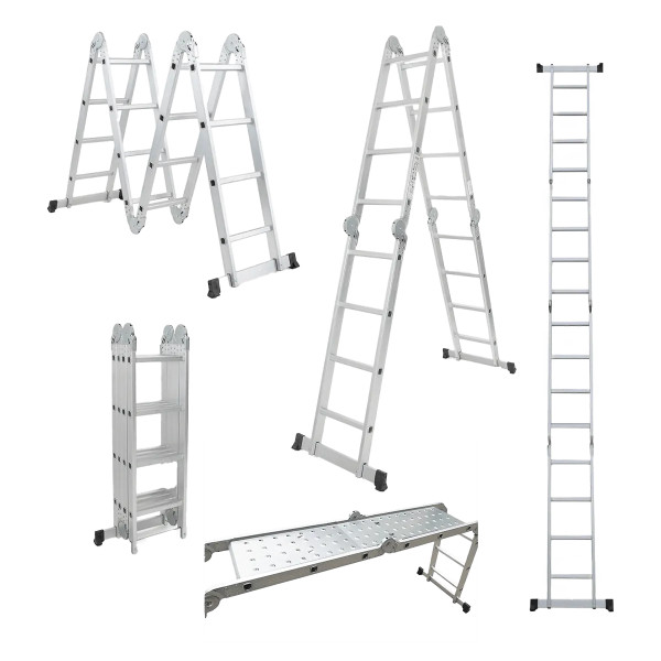 MULTIFUNCTIONAL ALUMINIUM LADDER WITH 4x4 PLATFORM