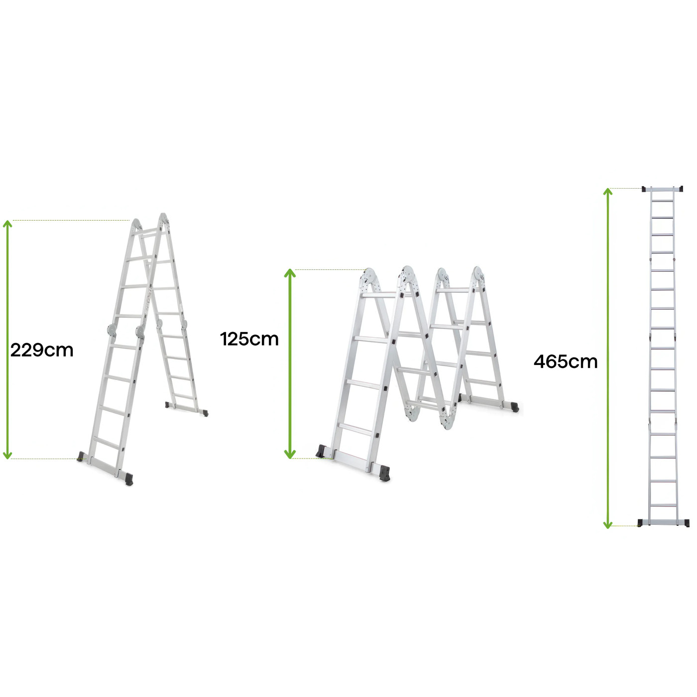 MULTIFUNCTIONAL ALUMINIUM LADDER WITH 4x4 PLATFORM