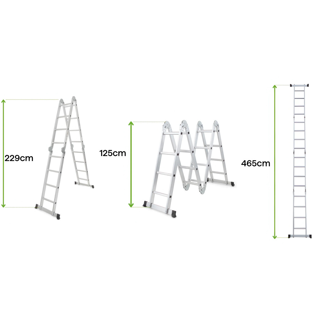 MULTIFUNCTIONAL ALUMINIUM LADDER WITH 4x4 PLATFORM