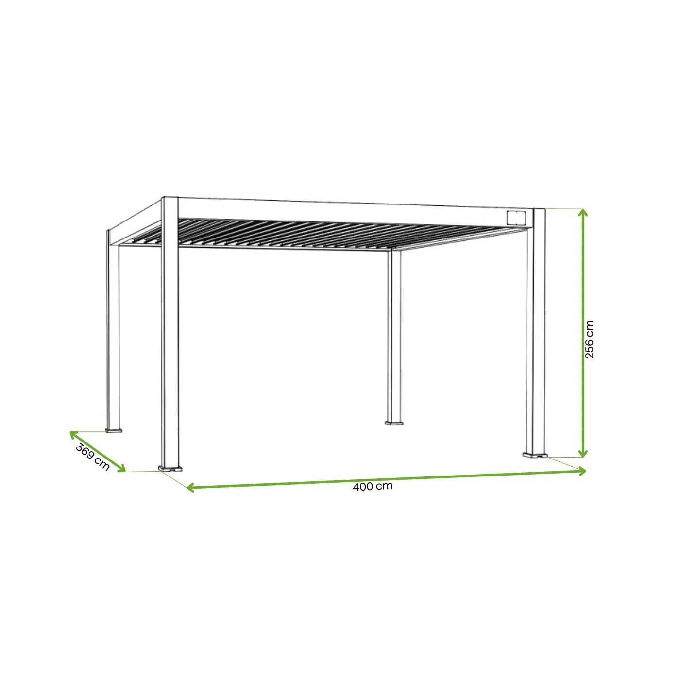 DELUXE AUTOMATIC+LED 3.6x4 PERGOLA TARASOWA WHITE