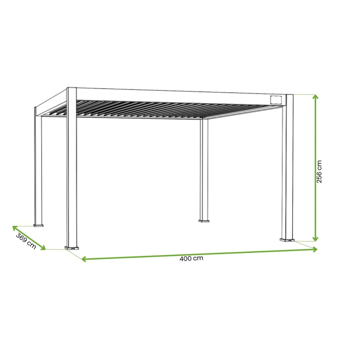 DELUXE AUTOMATIC+LED 3.6x4 PERGOLA TARASOWA WHITE