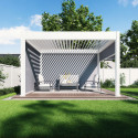 DELUXE AUTOMATIC+LED 3.6x4 PERGOLA TARASOWA WHITE