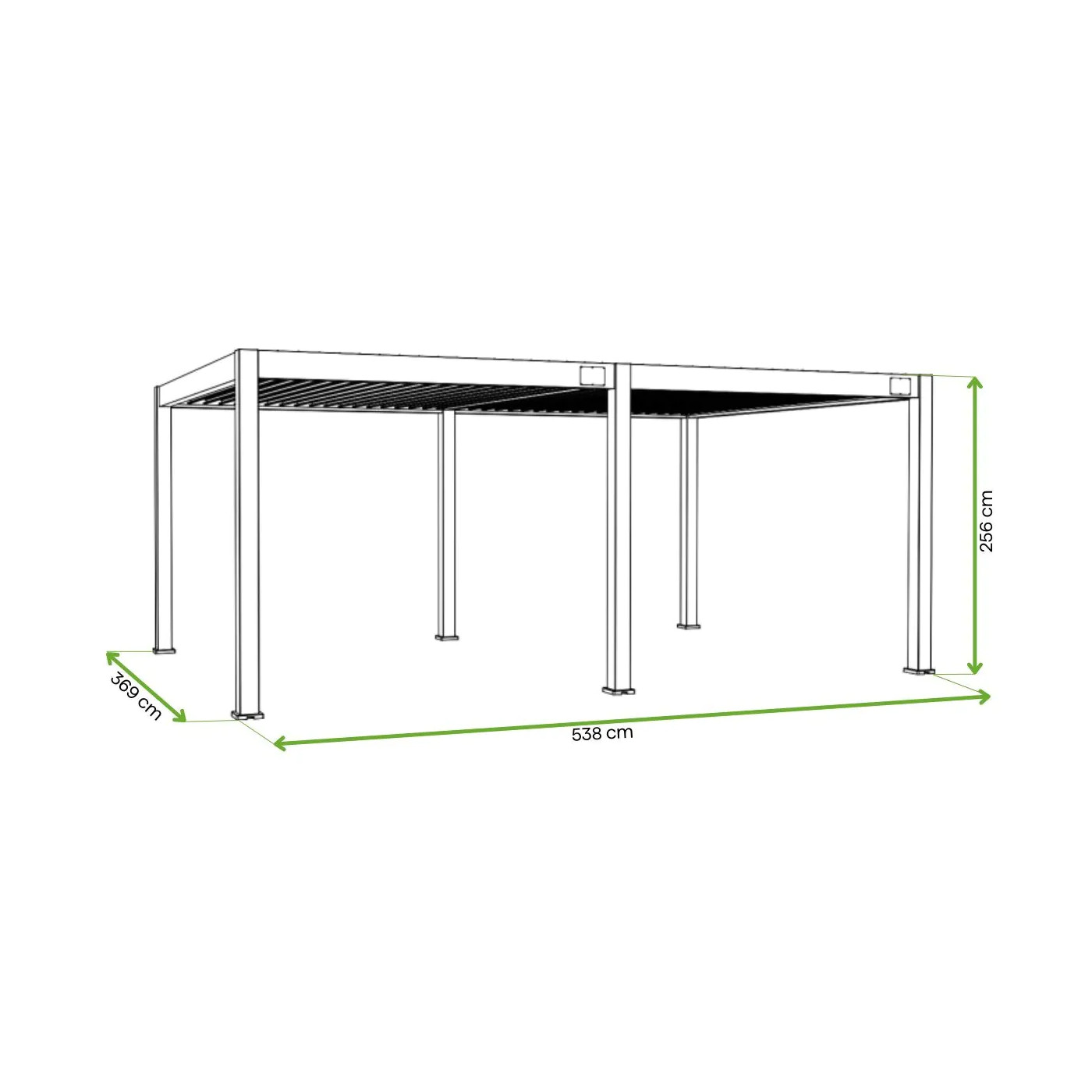 DELUXE AUTOMATIC+LED 3.6x5.3 PERGOLA TARASOWA WHITE