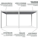 DELUXE AUTOMATIC+LED 3.6x5.3 PERGOLA TARASOWA WHITE