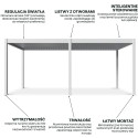 DELUXE AUTOMATIC+LED 3.6x6 PERGOLA TARASOWA WHITE