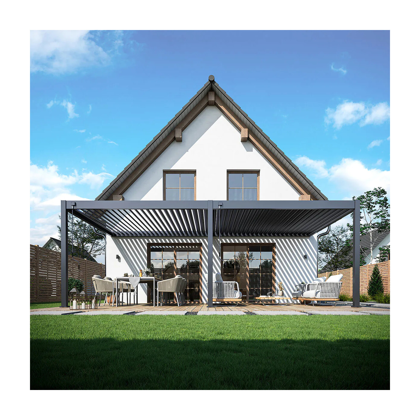 DELUXE WALL 3.6x7.2 PERGOLA TARASOWA ANTHRACITE