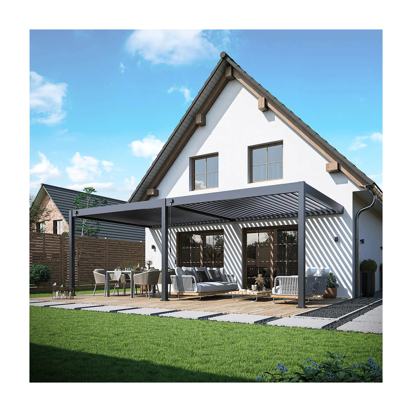 DELUXE WALL 3.6x7.2 PERGOLA TARASOWA ANTHRACITE