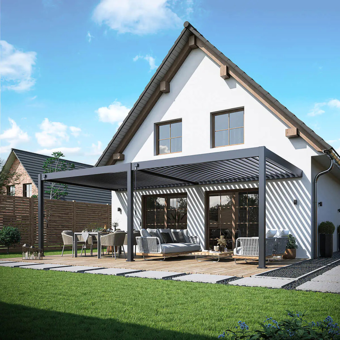 DELUXE WALL 3.6x7.2 PERGOLA TARASOWA ANTHRACITE