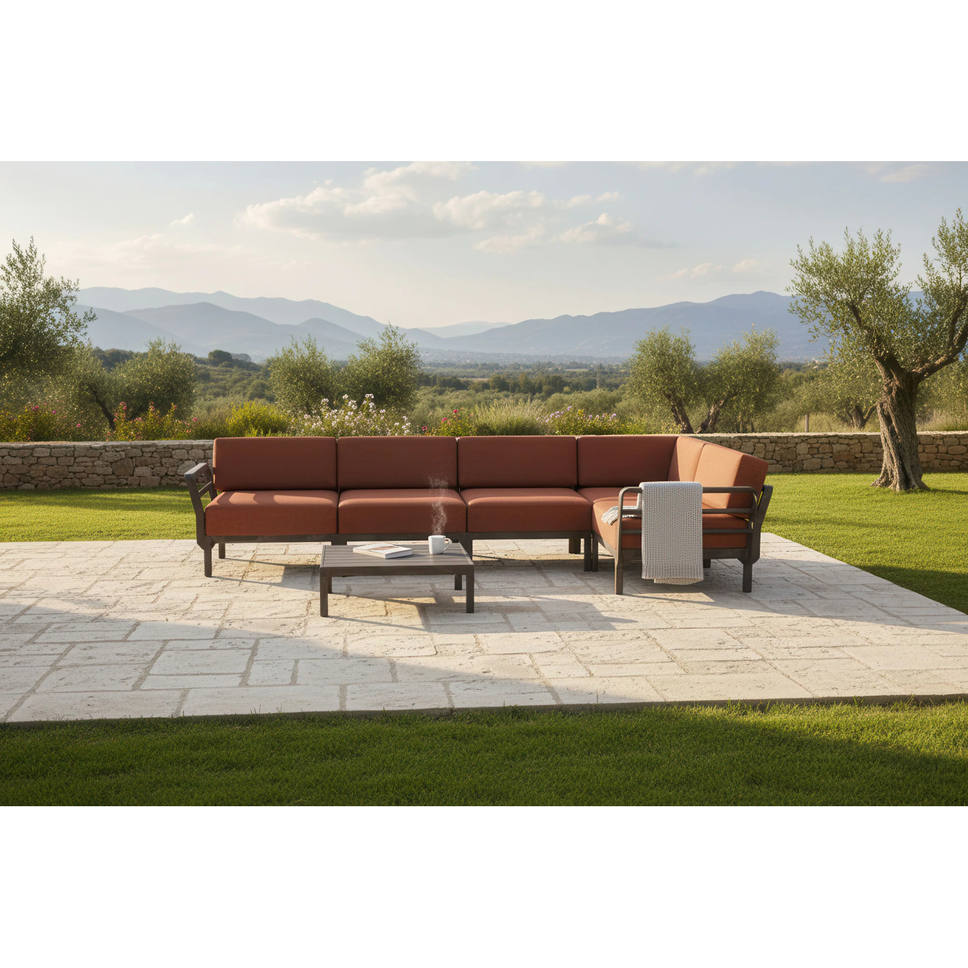 MAXIMO 5 NAROŻNIK TERRA-CANNELLA+MAXIMO TABLE TERRA