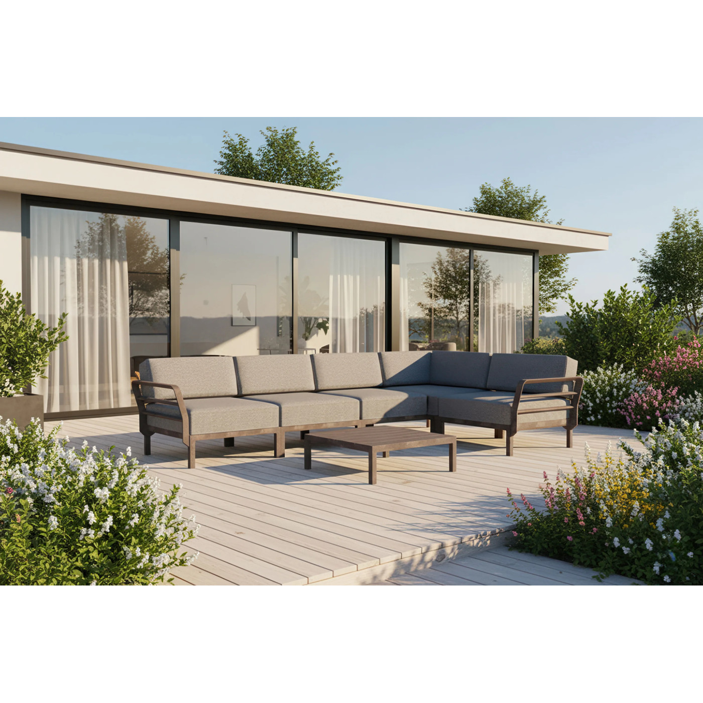 MAXIMO 5 CORNER TERRA-LAVA+MAXIMO TABLE TERRA