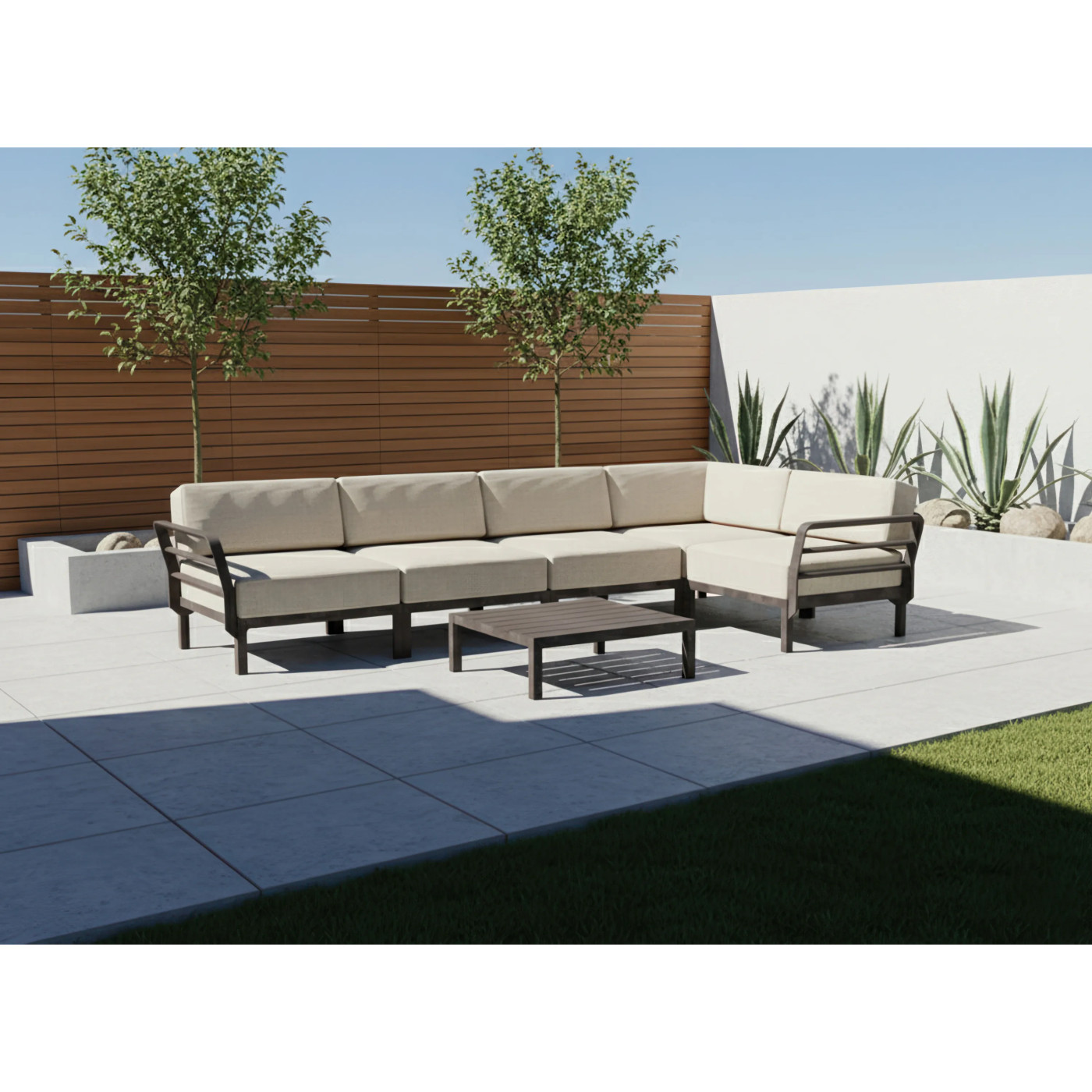 MAXIMO 5 NAROŻNIK TERRA-PERLA+MAXIMO TABLE TERRA