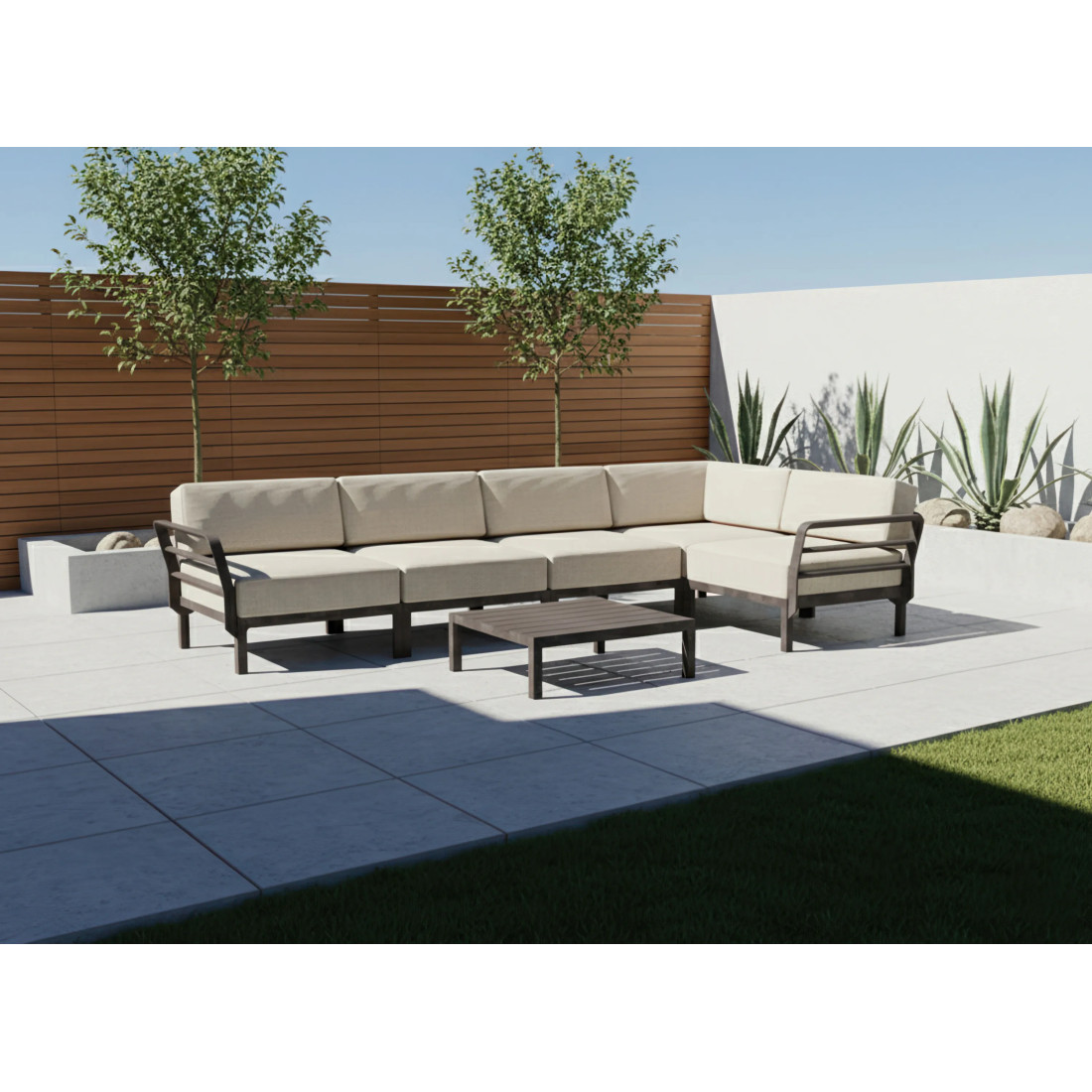 MAXIMO 5 NAROŻNIK TERRA-PERLA+MAXIMO TABLE TERRA