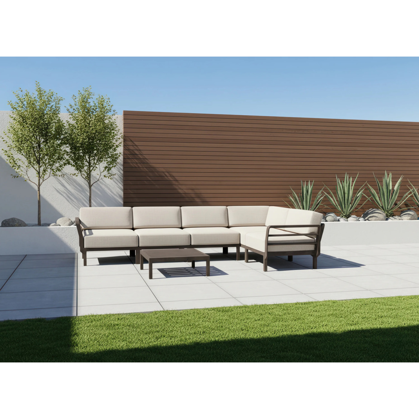 MAXIMO 5 NAROŻNIK TERRA-PERLA+MAXIMO TABLE TERRA